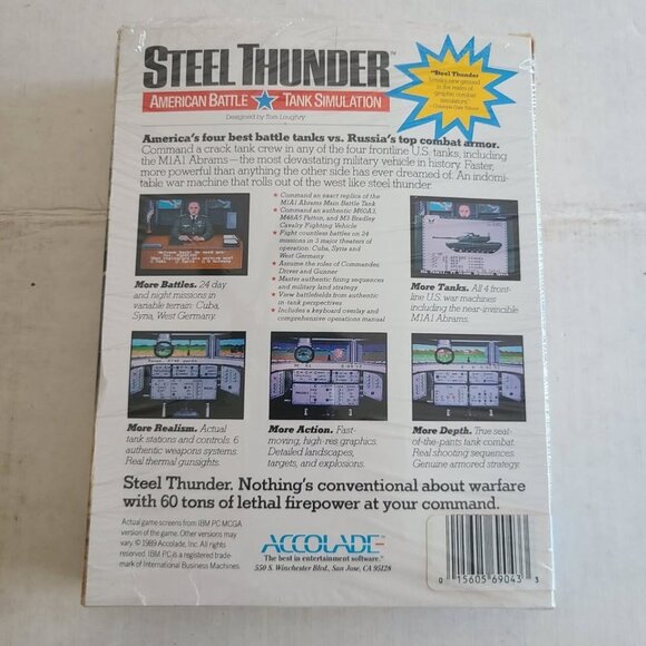 Steel Thunder Tank Simulation Accolade 1989 Big Box (PC 5 1/4” Floppy & 3.5) - Picture 7 of 10